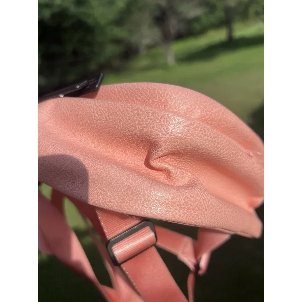 Adidas Originals Mini Backpack Salmon Pink Faux Leather Trefoil Small Bag
